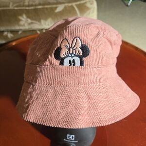 Disney Minnie Mouse Pink Corduroy Bucket Hat S/M